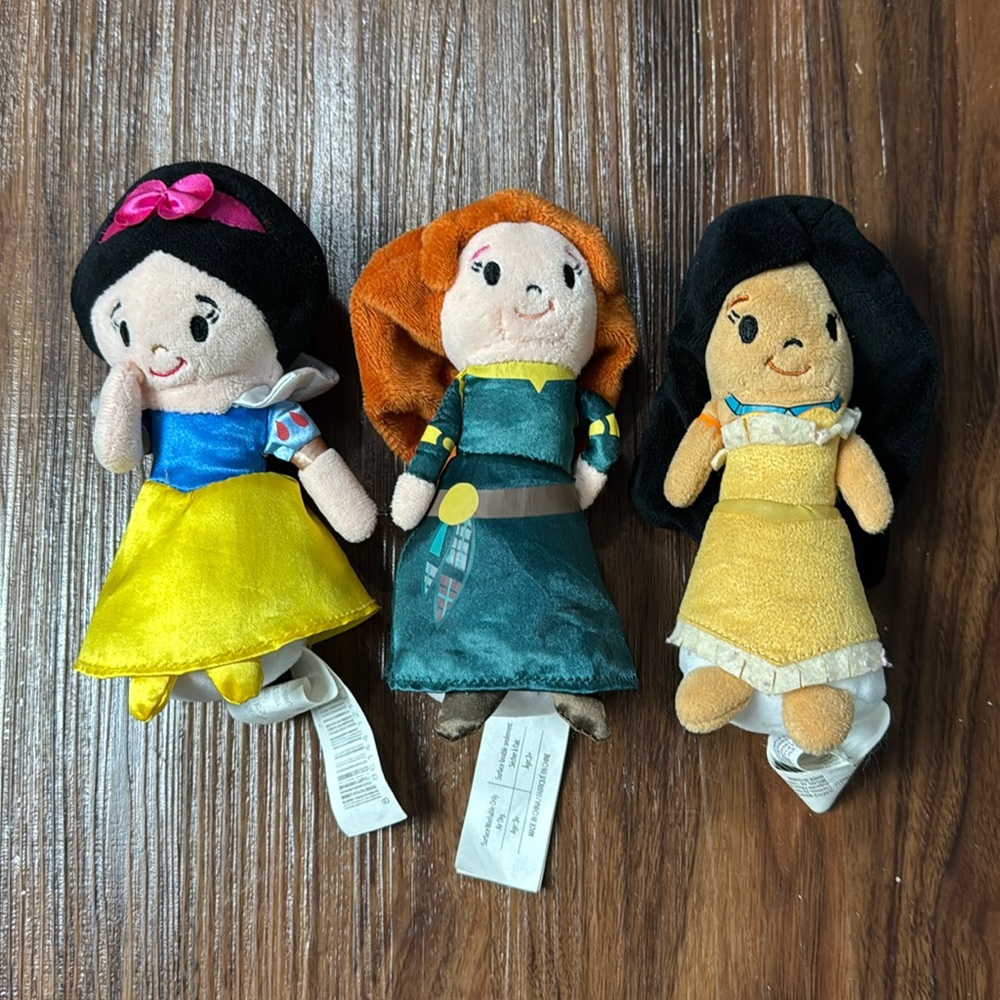 4/$45 Lot Just Play Disney Princess 6” Mini Bean Plush